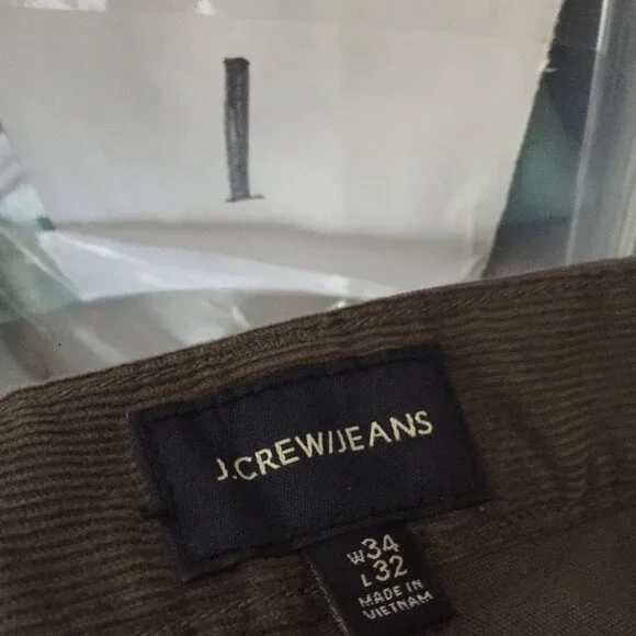 J.Crew 484 Slim Fit Gray Corduroy Jeans Mens Size 34 x 32 - Picture 9 of 9